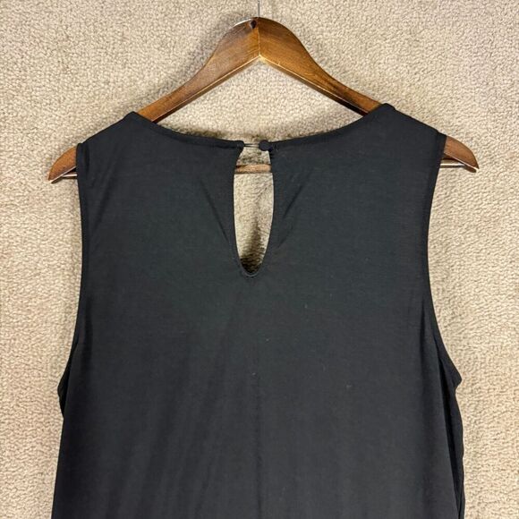 Torrid Wrap Jumpsuit Womens Plus 2 Black/Gold V Neck Sleeveless Stretch Jersey - Picture 9 of 11